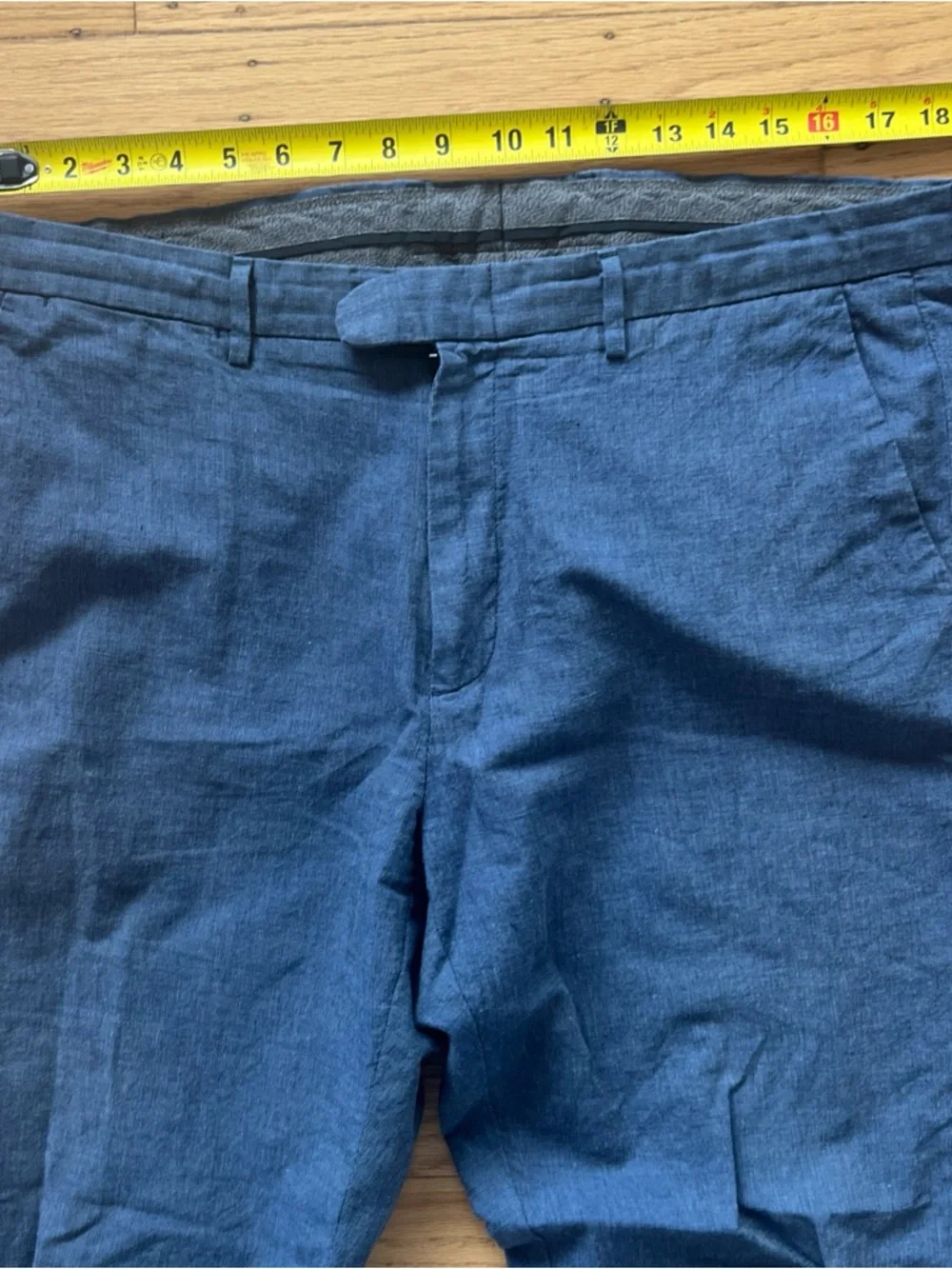 J Crew Chino Pants Men’s 36x32 Slim Bowery Blue Gray Linen Blend
